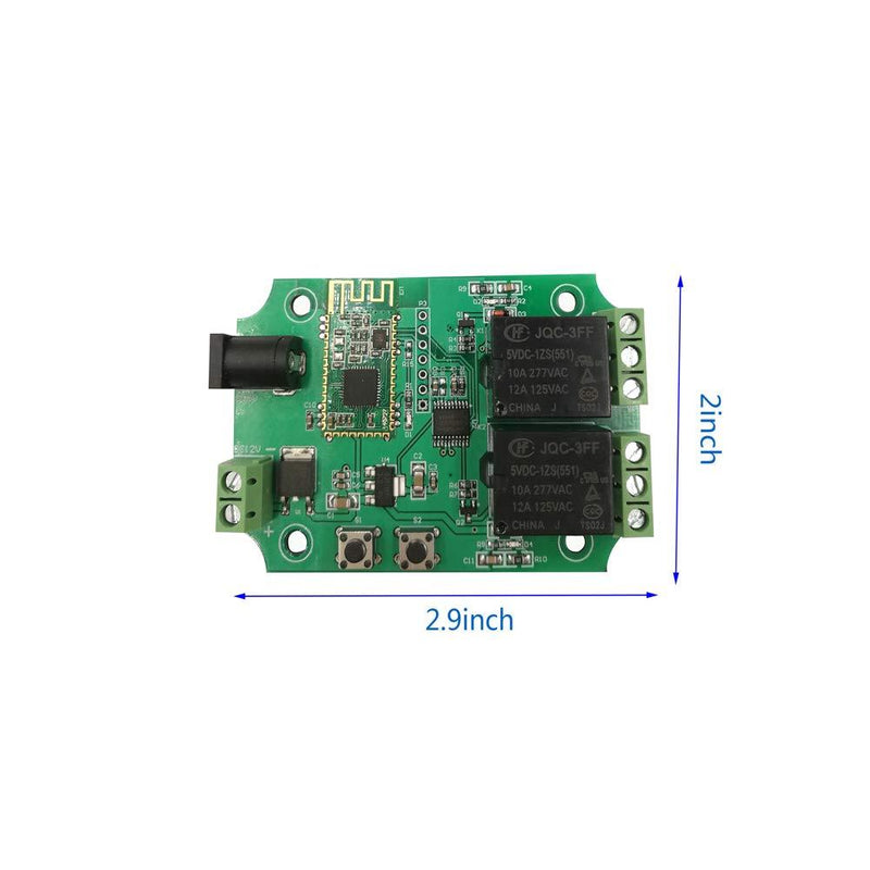 DSD TECH 2 Channels Bluetooth Relay Module for Remote Control Switch Compatible with iPhone and Android 4.3