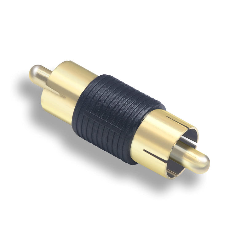 VCE RCA Male to Male Coupler 5-Pack, Gold Plated Dual Male Connector RCA M-M Adapter