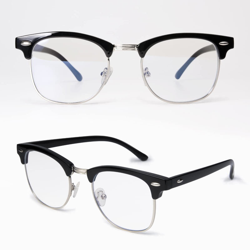 Blue Light Blocking Glasses Square with Anti Computer Glare for Gaming Reading Women and Men Black