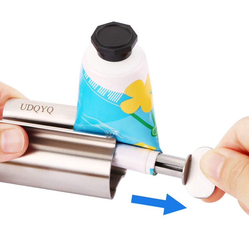 Toothpaste Squeezer - Metal Tube Squeezer Stainless Steel Tube Wringer UDQYQ Toothpaste seat Holder Stand (3 Pack) Silver