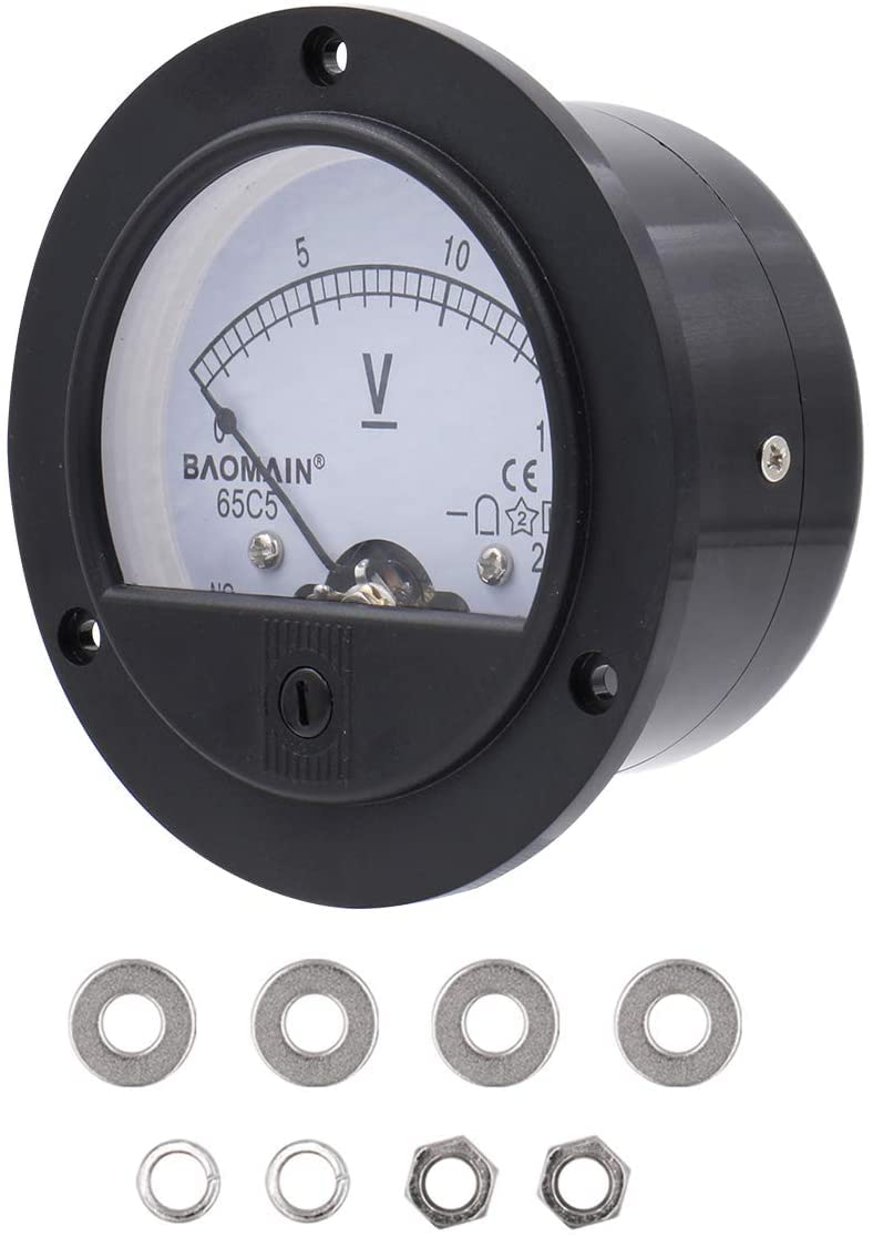 Baomain Ammeter 65C5 Ampere Panel Meter Analog Ammeter Built-In Shunt DC 0-15 A Class 2.5 CE