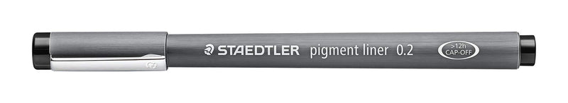 Staedtler Pigment Liner Fineliner Pen with Line Width 0.2 mm - Black, Pack of 10 Line Width - 0.2 mm