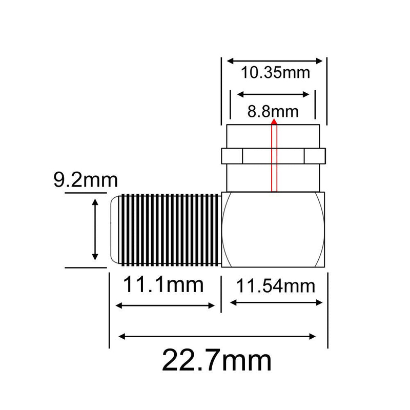 onelinkmore Coaxial Cable Right Angle Connector F Type Female to Male Adapter Right Angle Coax Connector F Male to Female Coaxial RG6 Adapter for Coax Cable and Wall Plates Coax 90 Degree Pack of 2 Green