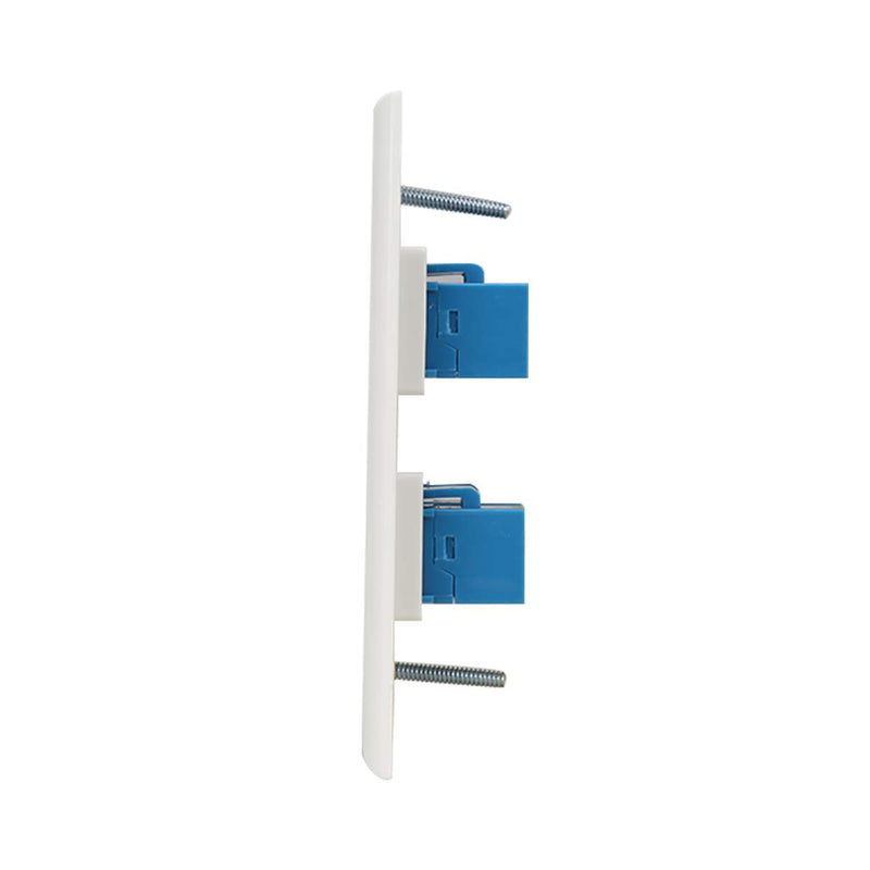 Ethernet Wall Plate 4 Port,Cat 6 Wall Plate Female-Female Compatible with Cat7/6/6e/5/5e Ethernet Devices -Blue Cat6-4port