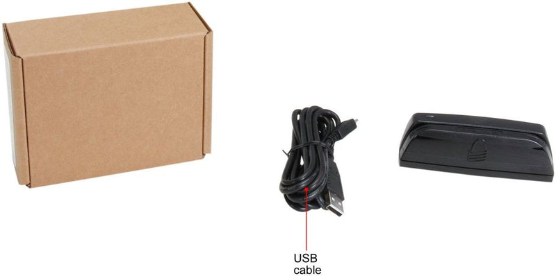 MagTek 21073062 Dynamag Magnesafe Triple Track Magnetic Stripe Swipe Reader with 6' USB Interface Cable, 5V, Black