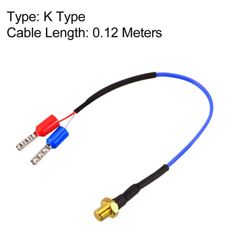 uxcell Thermocouple K Type, 0-260C M4 Screw Temperature Sensor Probe 0.4ft for 3D Printer