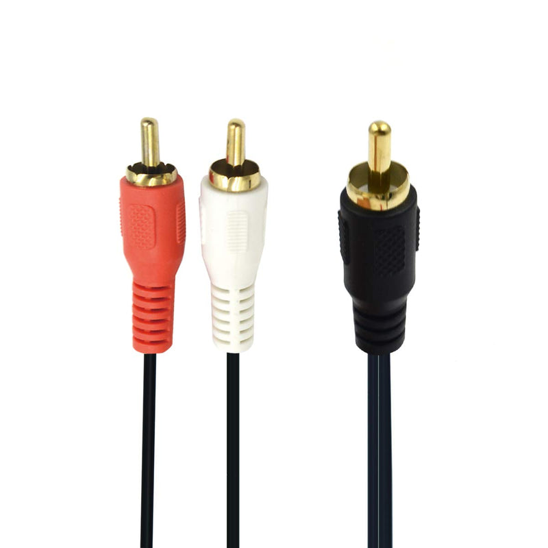 Poyiccot RCA Splitter 1 RCA Male to 2 RCA Male Stereo Audio Cable, RCA to 2RCA Subwoofer Cable RCA Y Splitter Audio Cable, 2RCA to 1RCA Bi-Directional RCA Y Adapter Cable - 25cm/10inch