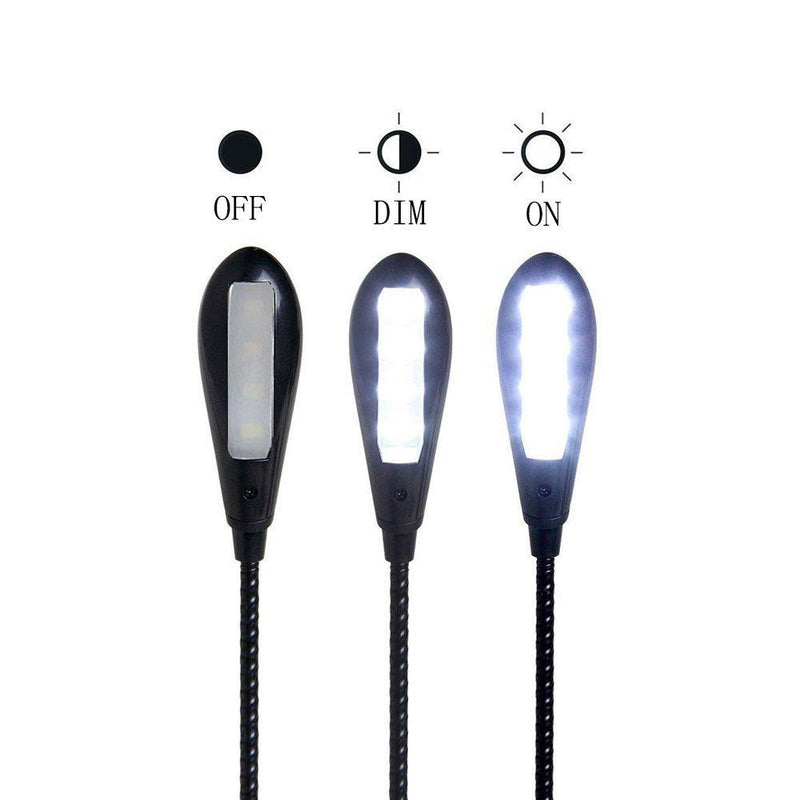 Hanerdun Bright LED USB Lamp Light Reading Lamp for Laptop Flexible Neck Black