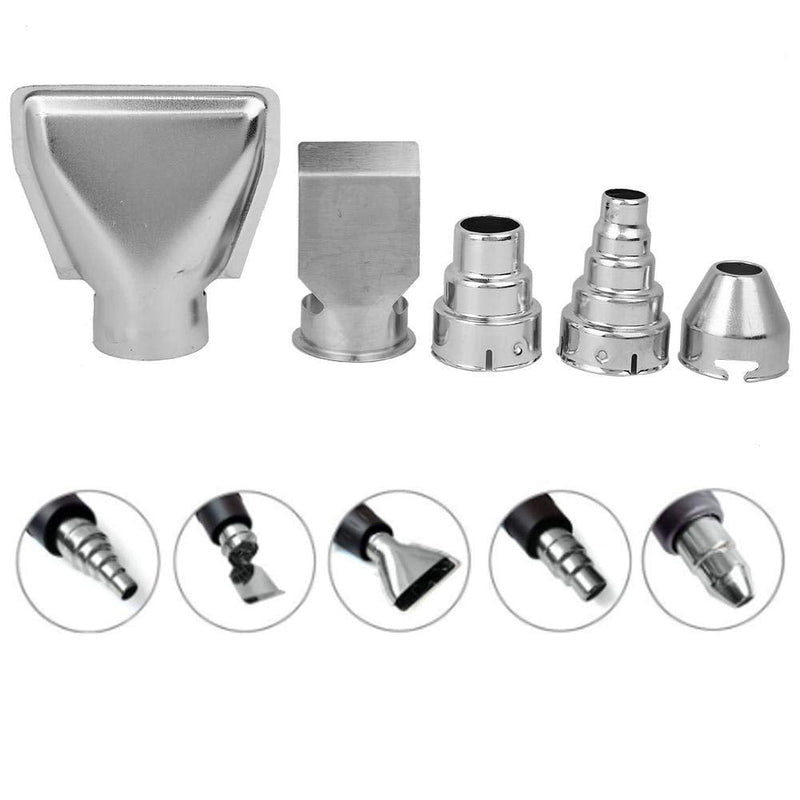 Pack of 5 hot air guns nozzles stainless steel heat fan tip accessories