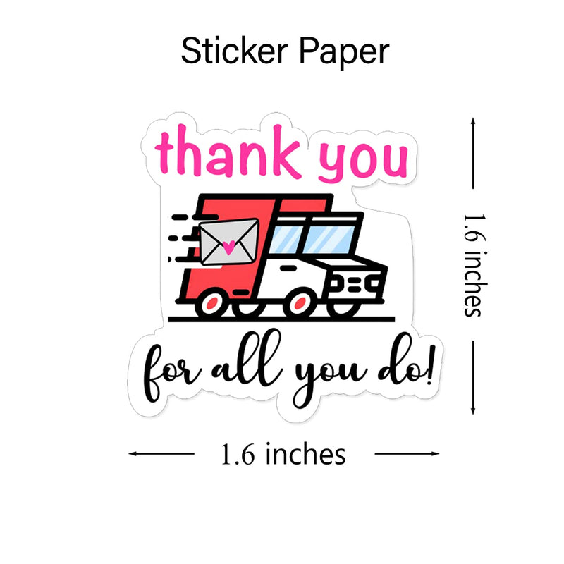 Wailozco 1.5'' Thank You for All You Do Stickers,Mail Carrier Stickers,Handmade Stickers,Business Stickers,Envelopes Stickers for Online Retailers, Handmade Goods,Small Business, 500 Labels Per Roll