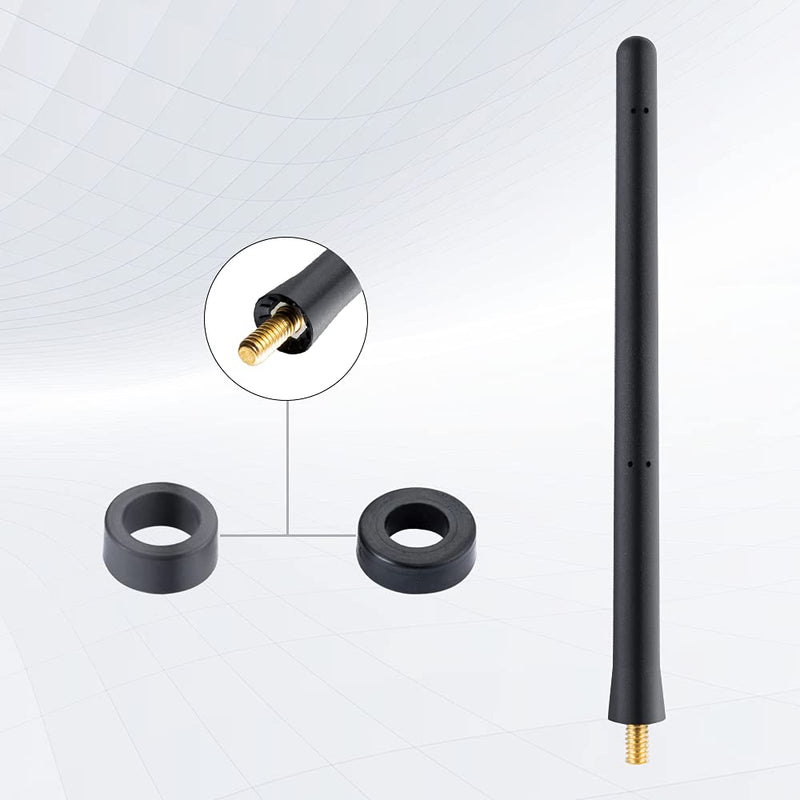 POBADY 7IN Car Radio Short Antenna 18CM Car Wash Roof Antenna Vehicle Flexible Rubber Antenna Mast Replacement for FM/AM Car Radio Antenna 2