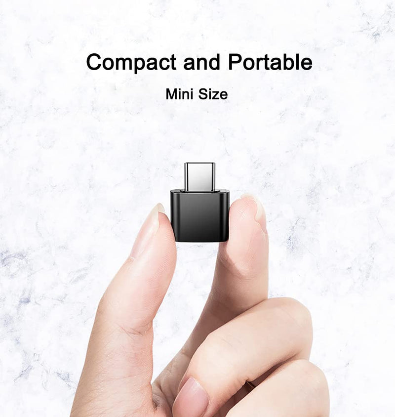 USB C to USB Adapter (4 Pack), USB Female to USB Type-C Male OTG Adapter Compatible with MacBook Pro, Samsung Galaxy, Type-C Phones, Laptops, Tablets and More (2 Black and 2 White)