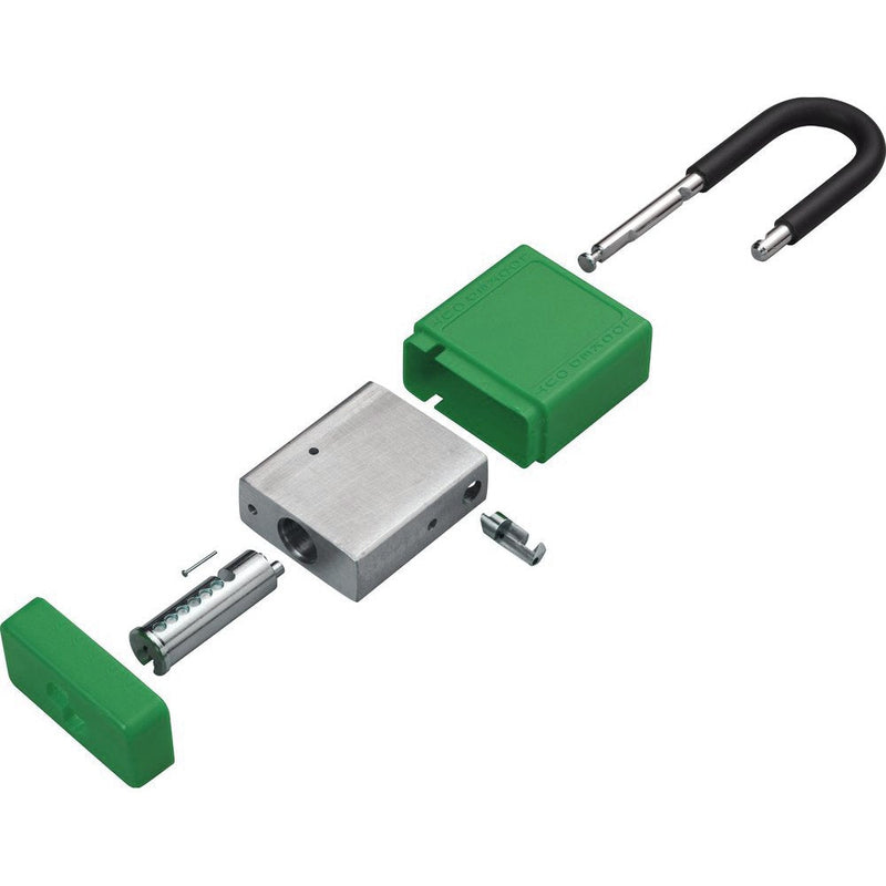 ZING 7034 RecycLock Safety Padlock, Keyed Different, 1-1/2" Shackle, 1-3/4" Body, Green 1.5" Shackle
