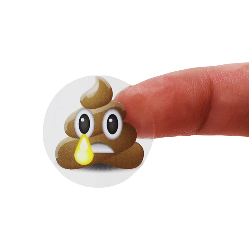 Poop Emoji Stickers 1 Inch Small Roll 50 Total Adhesive Stickers