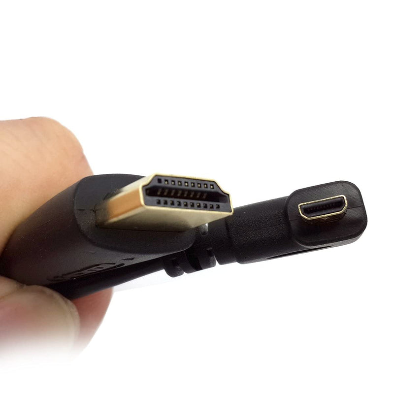CY Right Angled 90 Degree Micro HDMI to HDMI Male HDTV Cable 150cm for Cell Phone & Tablet 1.5m