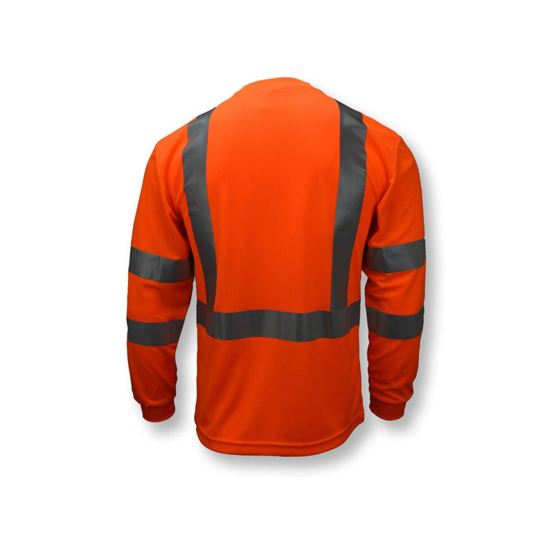 Radians ST21-3POS-XL Class 3 Max-Dri Moisture Wicking Mesh Long Sleeve Safety T-Shirt, X-Large, Orange