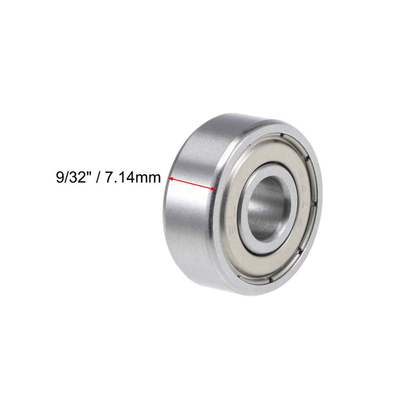 uxcell R4AZZ Deep Groove Ball Bearing 1/4-inchx3/4-inchx9/32-inchShielded Z2 Lever Bearings 5pcs 1/4"x3/4"x9/32"