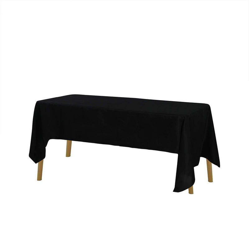 Rectangle Tablecloth 60x102 inch Washable Polyester Fabric Table Cloth for Wedding Party Dining Banquet Decorationï¼ˆ60x102, Blackï¼‰ 60x102''