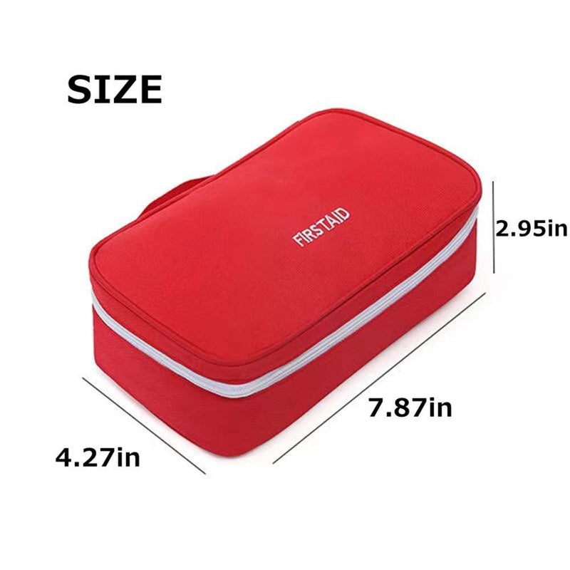 King&Pig Portable Empty First Aid Bag Kit Pouch Home Office Medical Emergency Travel Rescue Case Bag Medical Package (red, L) Red Large (Pack of 1)