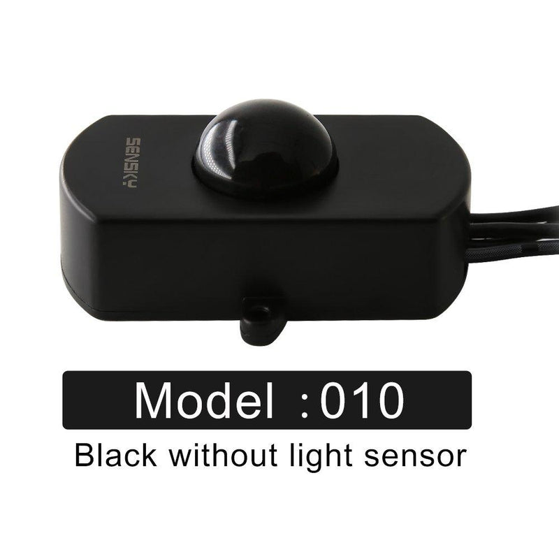 SENSKY BS010H DC 12V to 30V 3A Mini Pir Motion Sensor Switch,Occupancy Sensor Switch for Gun Safe, Kitchen Cabinet, Pantry, Closet led Lighting (Black-Without Light Sensor)