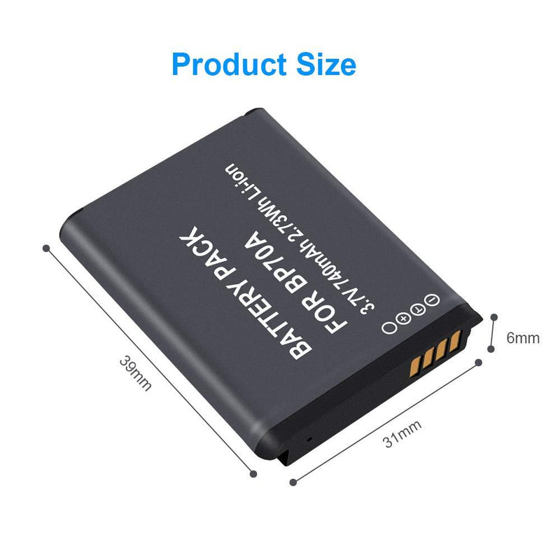 PALO 3 Packs BP 70A Battery with Battery Charger for Samsung DV150F, ES65, ES70, ES80, MV800, PL120, PL170, PL20, PL200, PL80, SL50, SL600, SL605, SL630, ST65, ST66, ST76, ST80, ST90, ST95