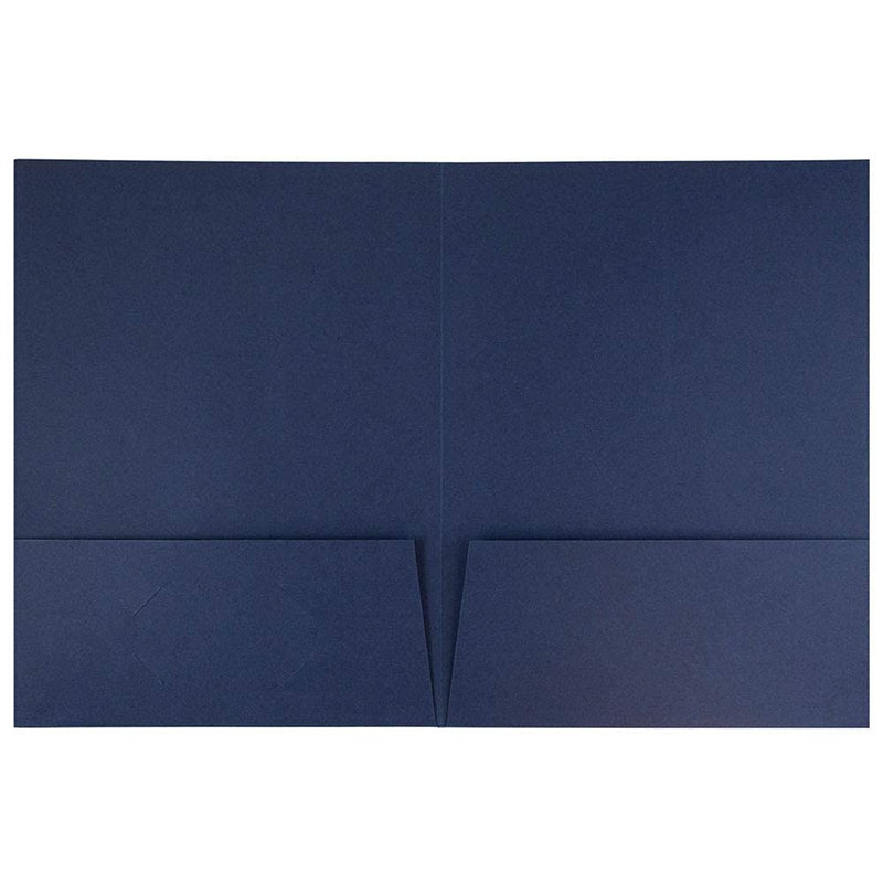 JAM PAPER Two Pocket Textured Linen Presentation Folders - Letter Size Business Folder - Navy Blue - 6/Pack Pack of 6 Folders Navy Blue Linen