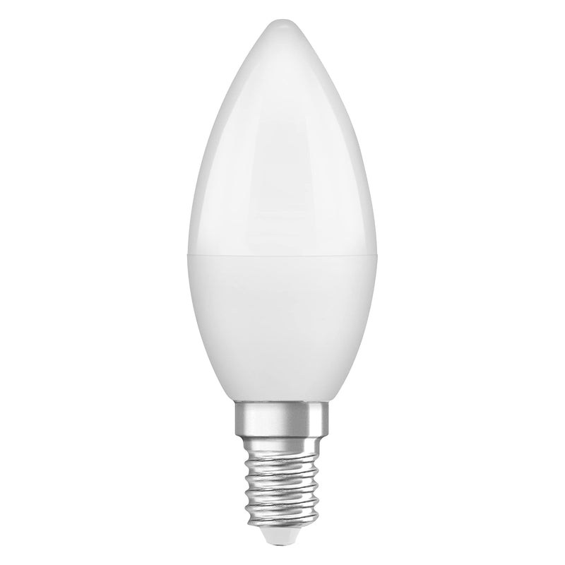 Osram Lamps LED Base Classic B lamp, in candle shape with E14 base, not dimmable, replaces 5.5W = 40 watts, matt, warm white - 2700 Kelvin, 4 pieces (pack of 1) 1 pack (4 lamps) single