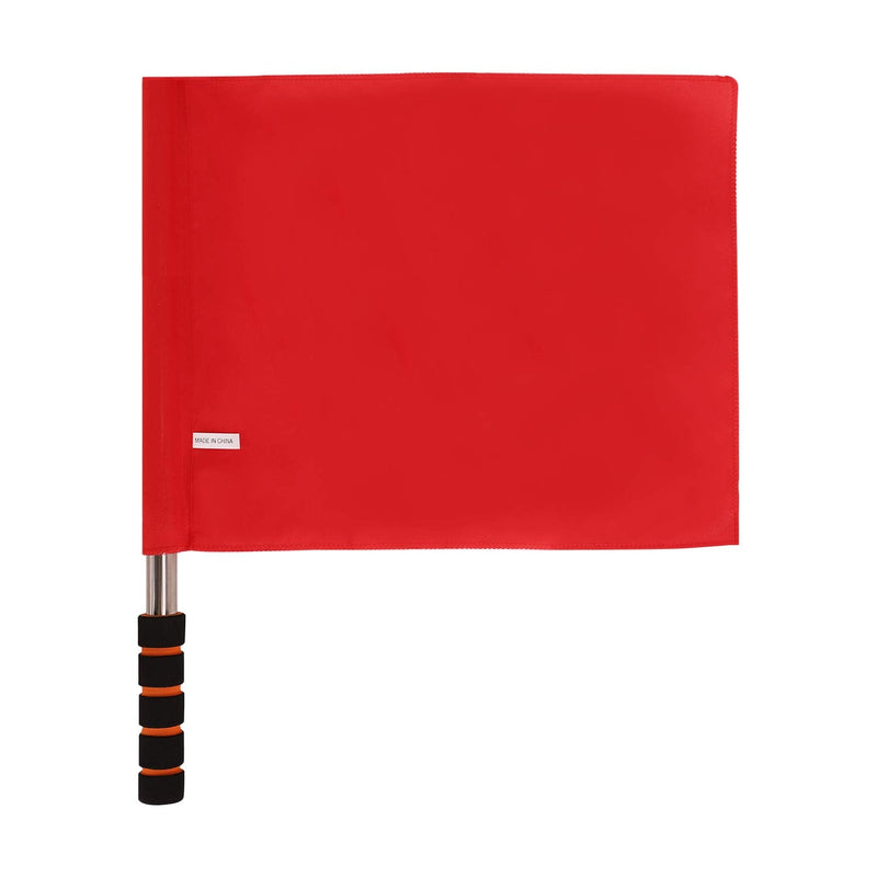 Sports Referee Flags with Metal Pole Foam Red Stainless Steel Hand Signal Flag Track and Field Sports Training Flag Athletic Competition Flag for Soccer Volleyball Football Linesman Command Flags