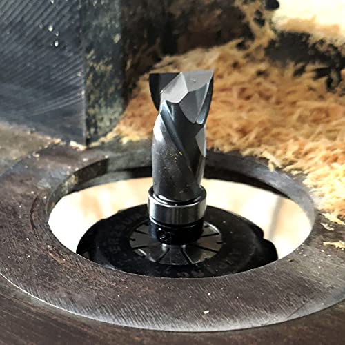 Sinoprotools spiral milling cutter 8mm shaft up-down cut, solid carbide milling cutter, compression milling cutter with 2 ball bearings on the shaft, double-edged router, for DIY woodworking 8x25mm Z2+2