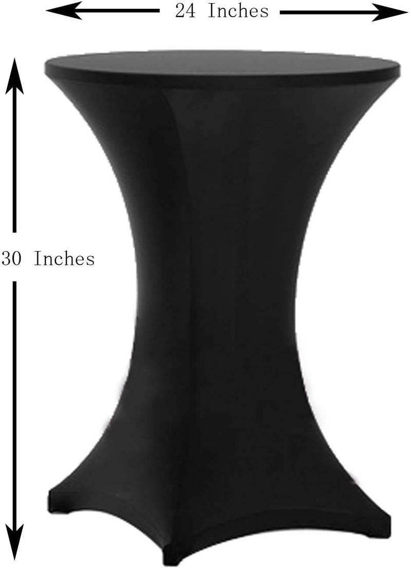 Tina 24x30 Cocktail Spandex Stretch Square Corners Tablecloth Black 24x30"
