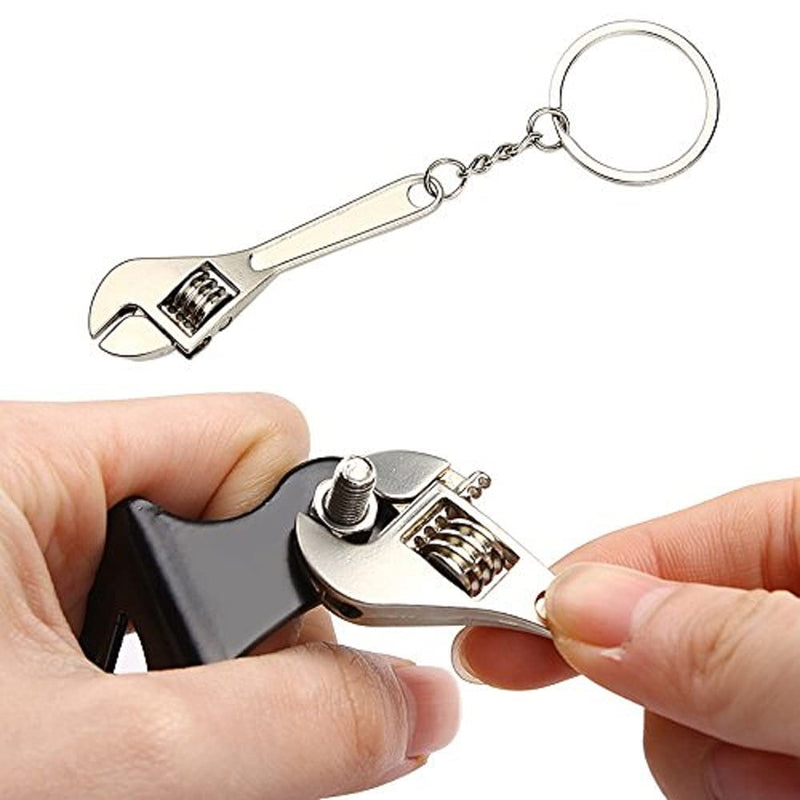 4pcs Mini Wrench Tool Keychain Metal Spanner Keyring Pendant Key Holder Organizer Keyfob Gift for Men Women Multitool Keychain Tool Keychains for Men