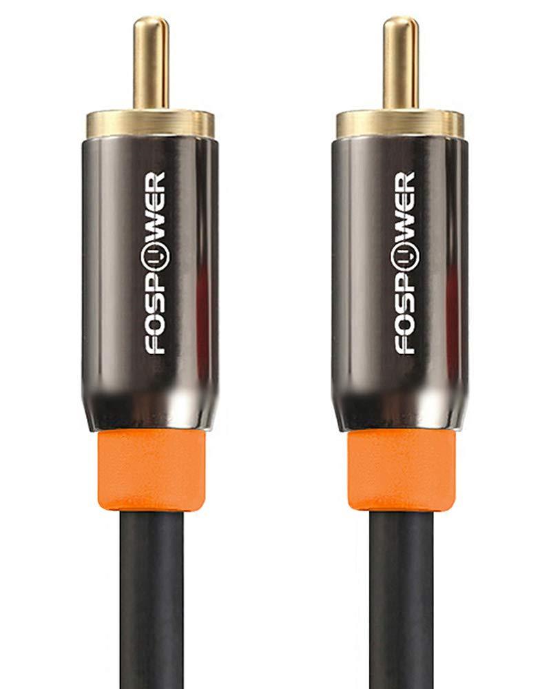 FosPower (3FT - 2 Pack) Digital Audio Coaxial Cable [24K Gold Plated Connectors] Premium S/PDIF RCA Male to RCA Male for Home Theater, HDTV, Subwoofer, Hi-Fi Systems