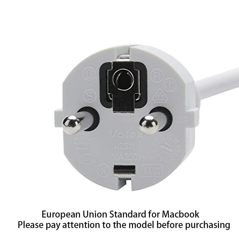 Extension Wall Cord Plug Eu Euro European Union Standard for Macbook 11 Inch 13 Inch 60w Macbook Pro 15- Or 17-inch 85w Power Adapter