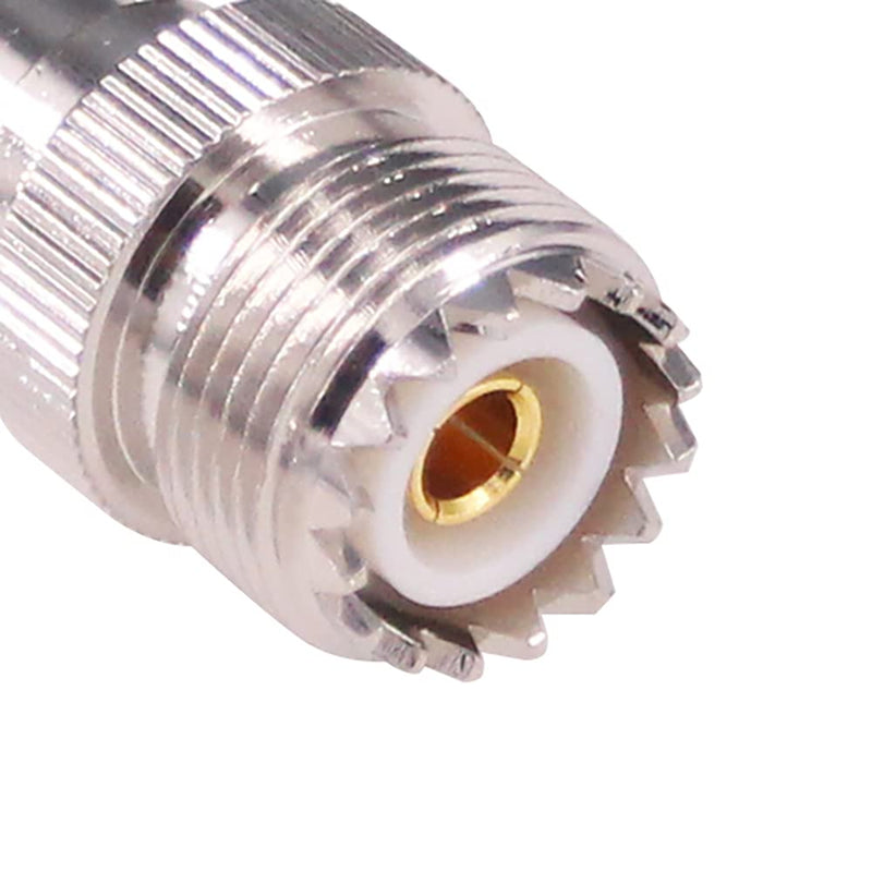 RFaha 2pcs BNC Female to UHF Female SO239 SO-239 RF Coax Coaxial Connector Adapter(F105-2), Nickel plated