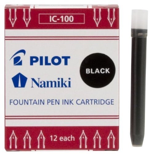 Pilot Namiki IC100 Fountain Pen Ink Cartridge (Pack of 24, Black/Blue) Pack of 24