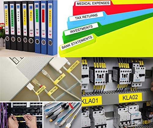 NEOUZA Compatible with Brother Ptouch Label Tape TZeB31 TZe231 TZe431 TZe531 TZe631 TZe731 12mm 0.47 Inch (Combo Set 1 Orange White Red Blue Yellow Green)