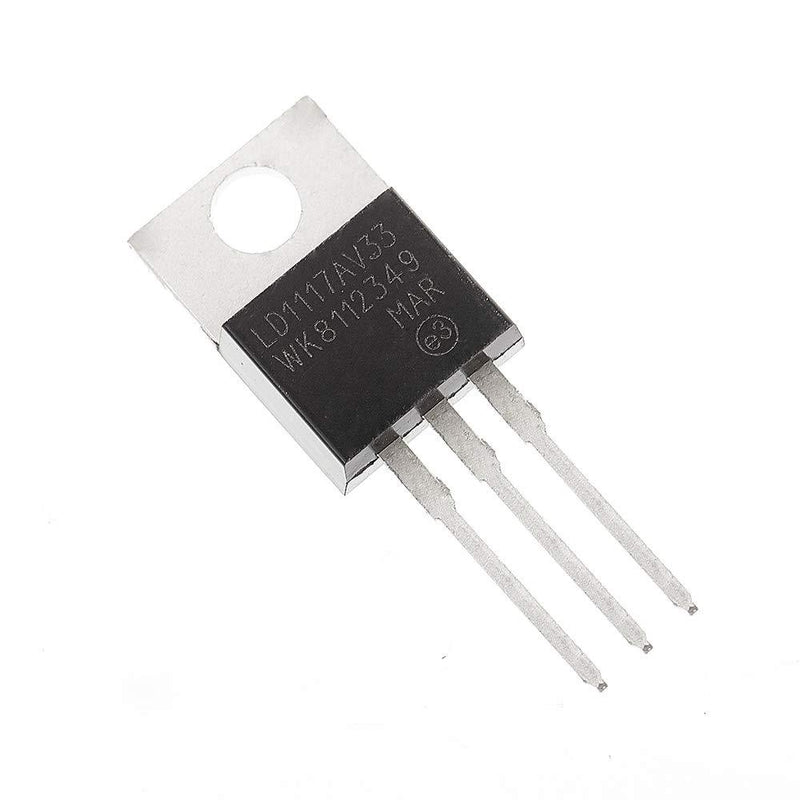 Bridgold 10pcs LD1117V33 LD111 LD33V Linear Voltage Regulator 950mA 3.3V TO-220,3-Pin