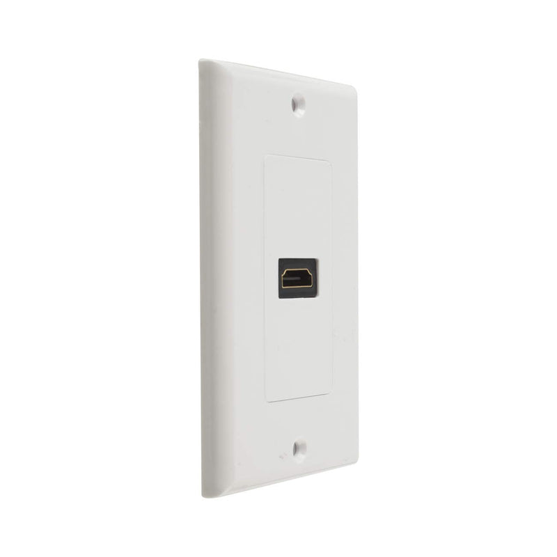 TENINYU Single HDMI Wall Plate (1 Port) - 4K UHD, ARC, and Ethernet Pass-Thru Support (1-Gang) White - for 1 HDMI (1-Port)