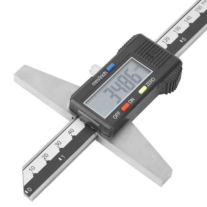 0-150 mm digital depth gauge, 0.01 mm high-precision stainless steel digital depth caliper with mm/inch measuring system