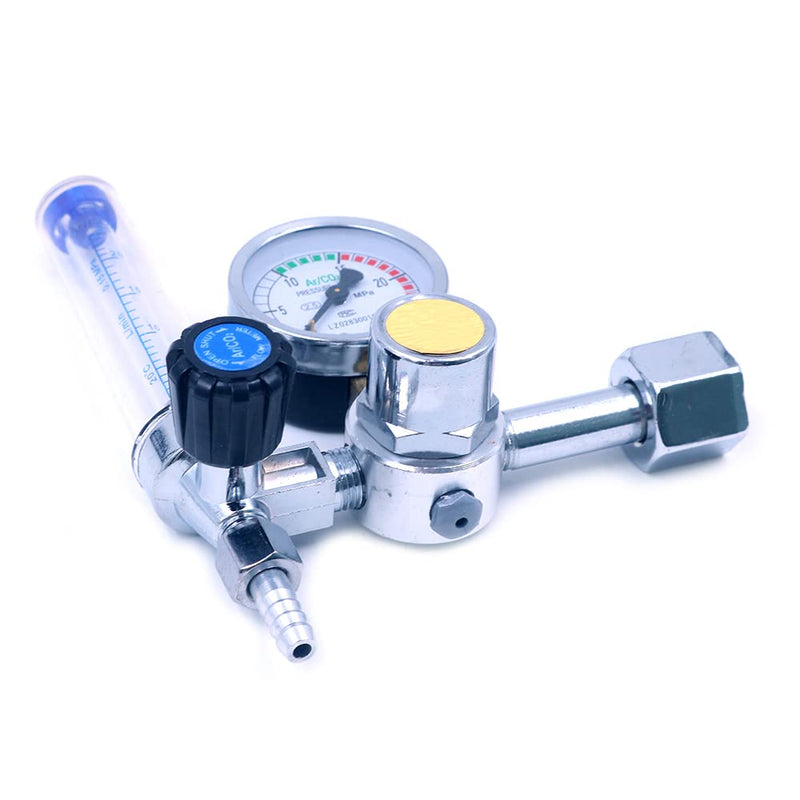 Argon Regulator Gas Reducer, MIG Mini Gas Bottle Regulator with Gauge, Welding Pressure Gauge, Argon CO2 Mig Tig Flow Meter Pressure Gauge