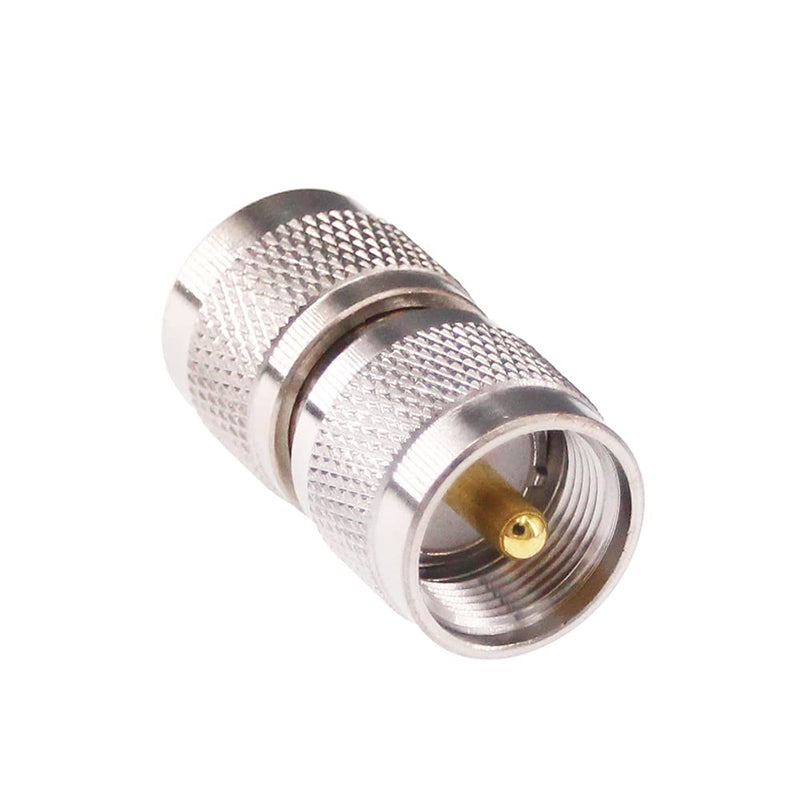 RFaha 2pcs UHF Male to UHF Male PL259 RF Coax Adapter Double Male PL-259 Coaxial Connector Plug(F52-2)