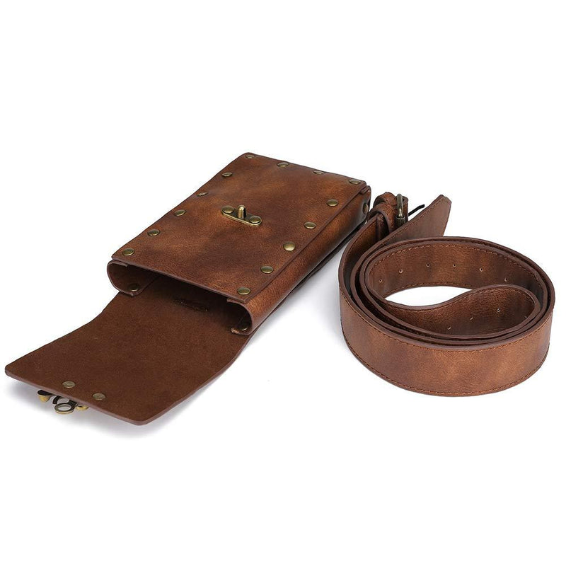 Steampunk Crossbody Shoulder Bag Messenger Gothic Waist Fanny Pack Chain Drop Leg Hip Holster Belt Purse Pouch Knit
