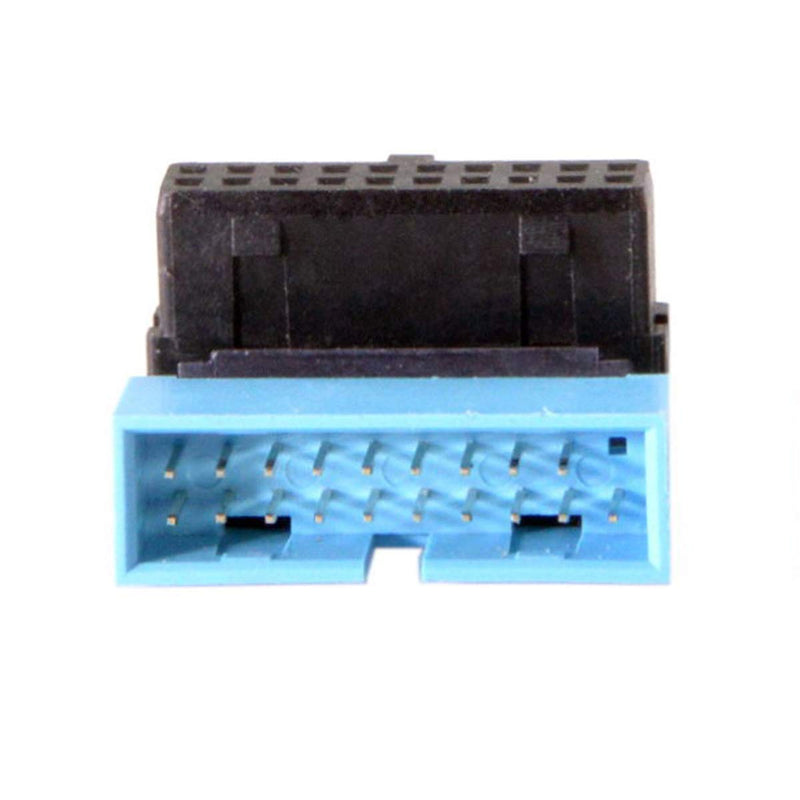 Cablecc USB 3.0 20pin Male to Female Extension Adapter Up Down Angled 90 Degree for Motherboard Mainboard (UP Angled) Blue Up