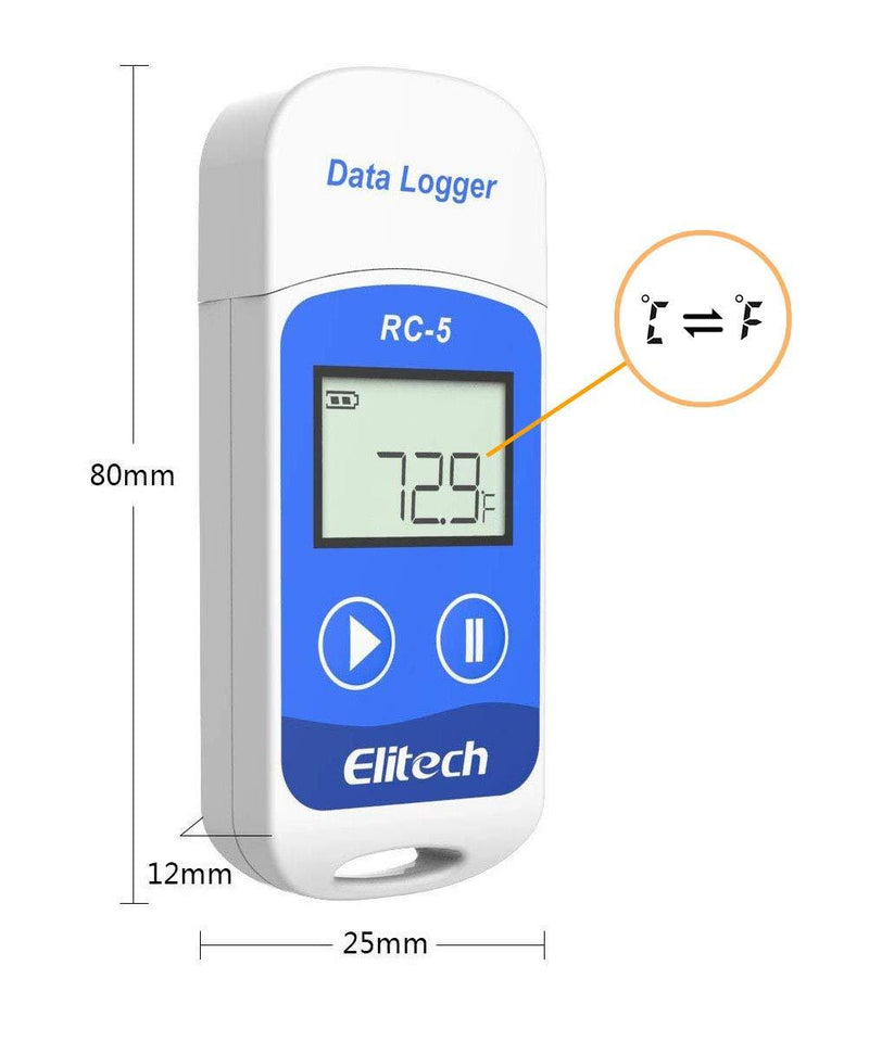 Elitech RC-5 USB Temperature Data Logger Recorder 32000 Points High Accuracy 1PACK Standard