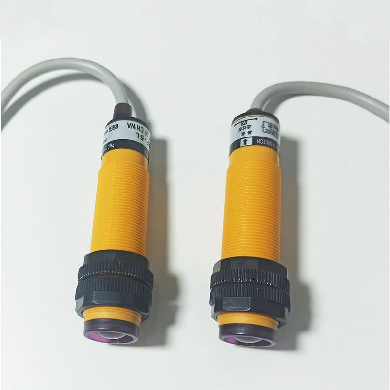ATO 1 Pairs M18 Infrared Through-Beam Photoelectric Switch Sensor, Round Type DC 6-36V M18 NPN NC