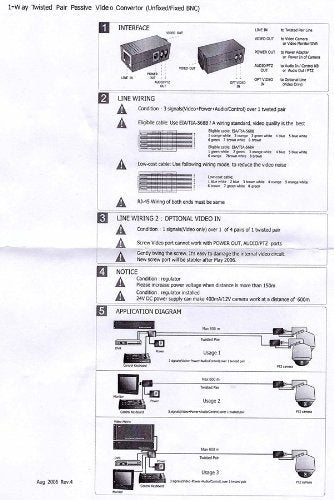 Evertech 4 Pairs (8 pcs) RJ-45 to BNC Converter Video Baluns with Power Connectors for Security CCTV Surveillance Camera