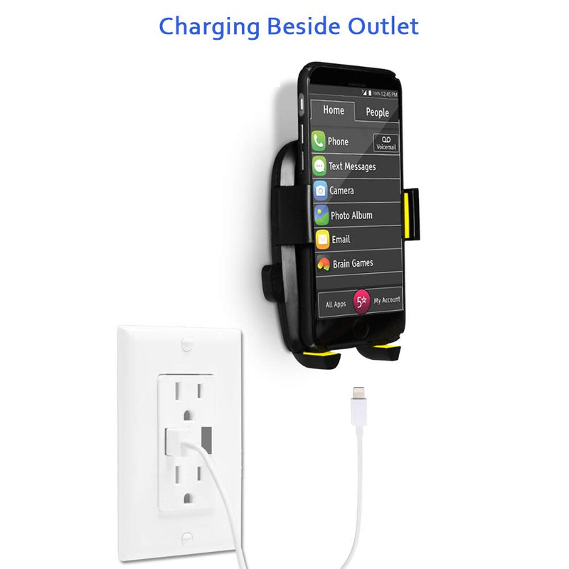 Phone Holder Wall Mount with 3M VHB Adhesive Strips Phone Charging Holder Compatible for iPhone, Samsung, Smartphone and Most Other Cellphones PJYU