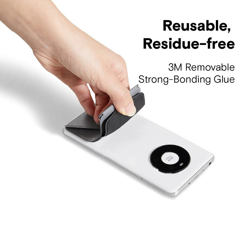 MOFT Reusable Adhesive 4-in-1 Cell Phone Grip, Phone Stand, Card Holder, Adjustable Viewing Angles, Thin Design with Grip to be Held for All iPhone Android Smartphones (Dark Blue) dark blue