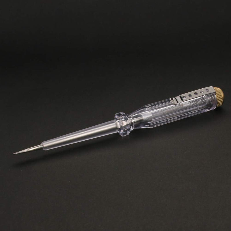 Fielect Tester Screwdriver, Voltage Tester Light Circuit Tester Electric Test Pen Screwdriver AC100-500V Clear 1pcs