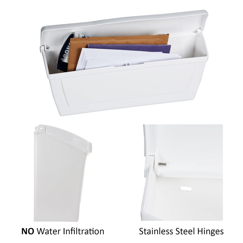 PRO-DF White Plastic Horizontal Wall Mount Mailbox
